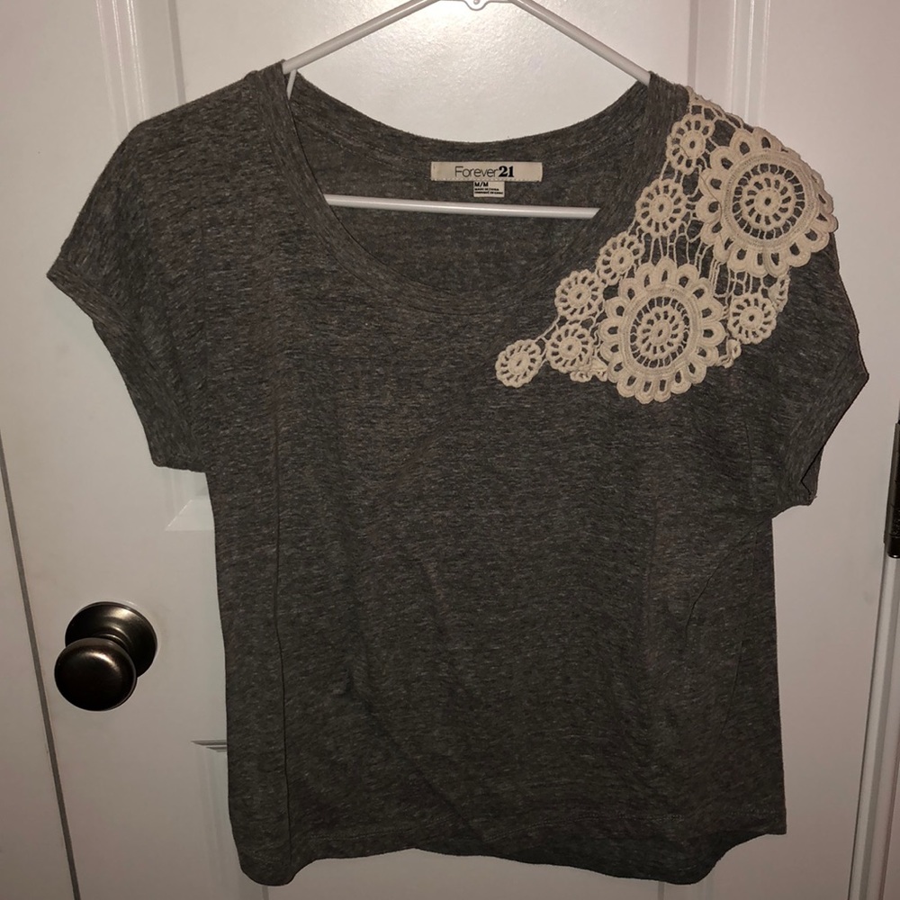 Grey top with lace